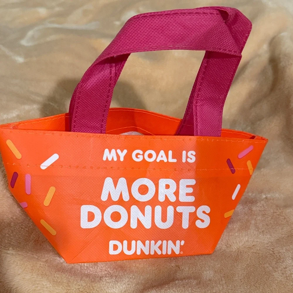 Limited Edition Dunkin' New Years 2026 Orange and Pink Mini Tote Bag